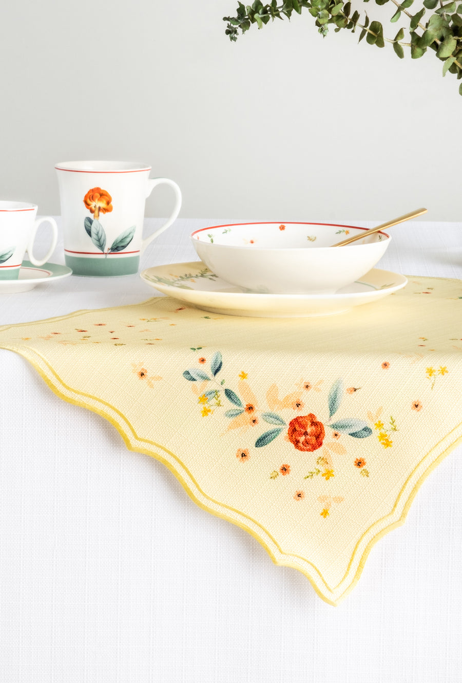 Ginkgo Turquoise Baskılı Amerikan Servis